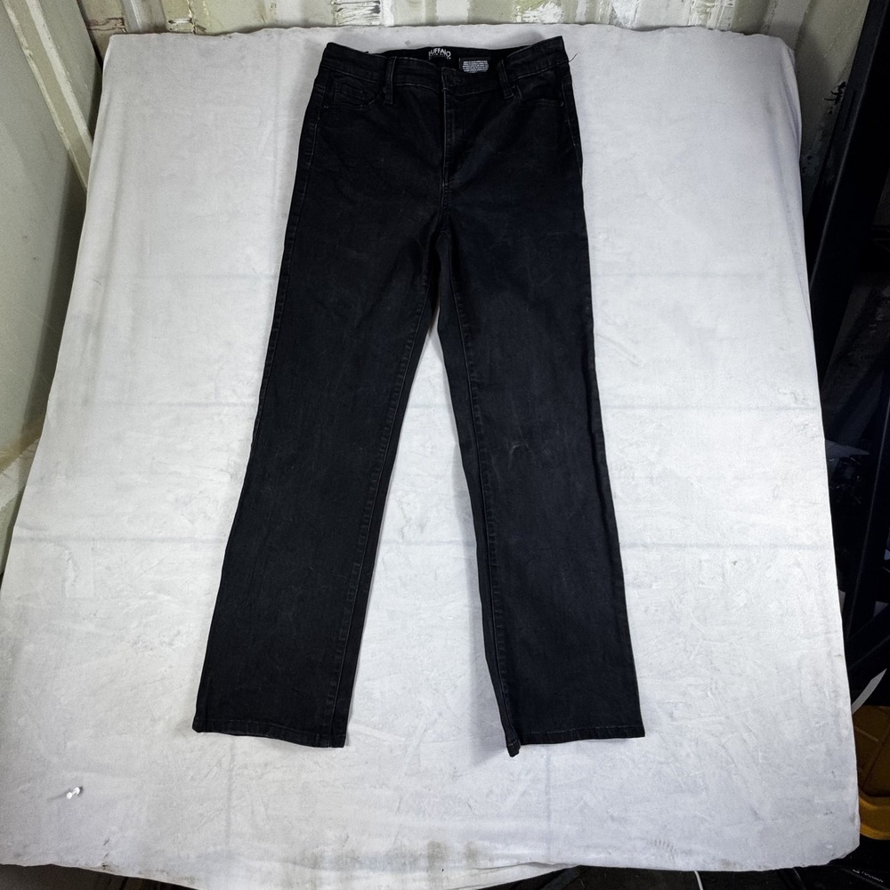 Buffalo David Bitton Womens Straight Leg Jeans Black Denim Stretch‎ Size 8/29